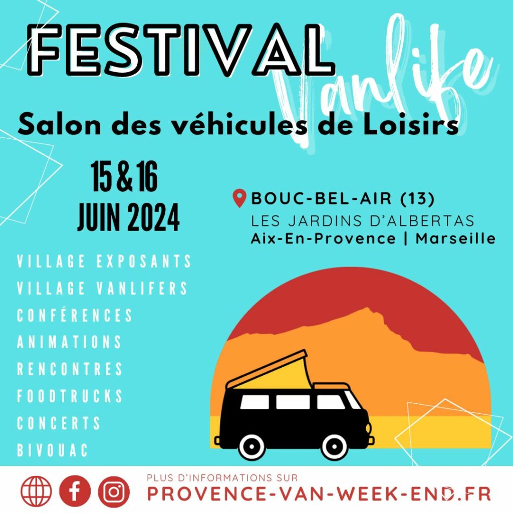 Provence Van Week End - Festival Vanlife - Affiche carrée