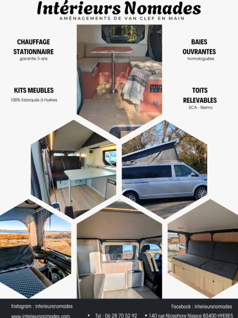 Intérieurs Nomades - aménagement de van clef en main, chauffage stationnaire, toit relevable et kits meubles fabriqués à Hyères